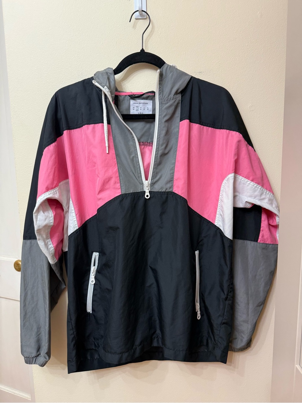 Urban Outfitters S Oversized Retro 90s Windbreaker Pullover Sporty Color Block